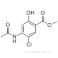 Ácido benzoico, 4- (acetilamino) -5-cloro-2-hidroxi, éster metílico CAS 24190-77-0